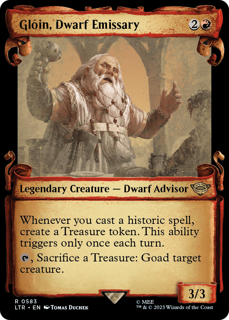 Gloin, Dwarf Emissary (Showcase Scrolls) (583) (Universes Beyond: The Lord of the Rings: Tales of Middle-earth)
