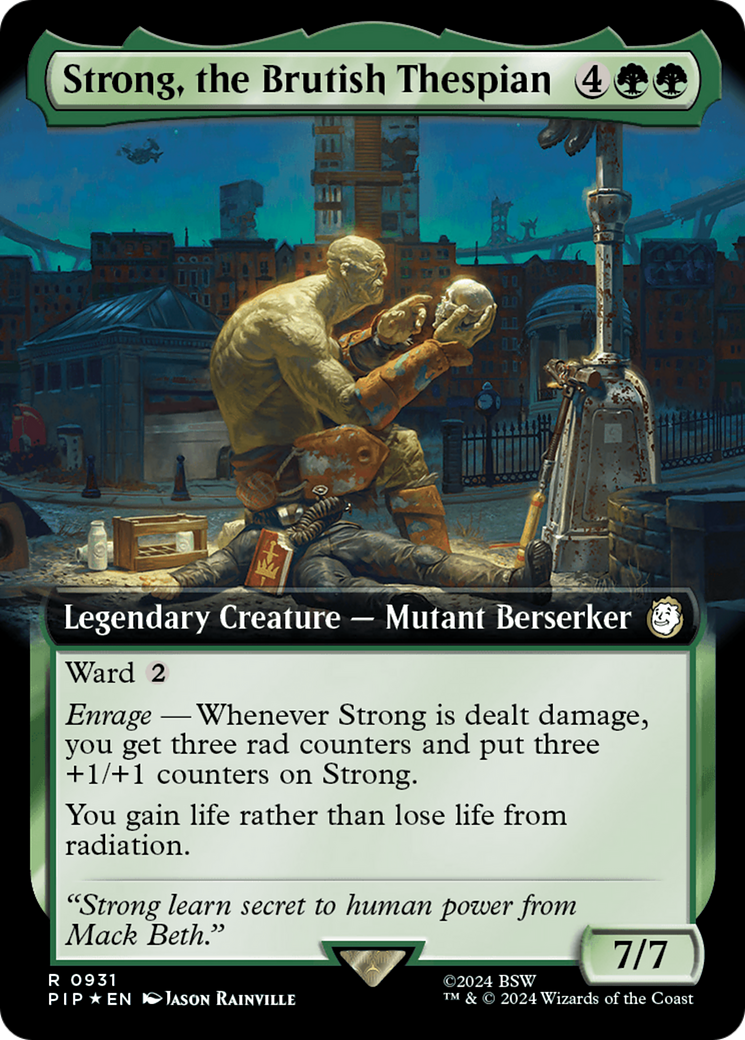 Strong, the Brutish Thespian (Extended Art) (Surge Foil) (931) (Universes Beyond: Fallout)