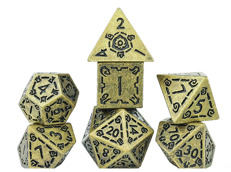 Role Playing Game Dice Set Illusory Metal Gold
