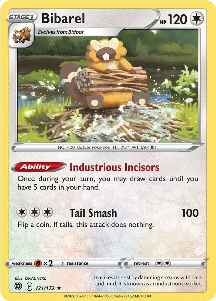 Bibarel (121/172) (SWSH09: Brilliant Stars)