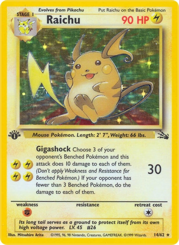 Raichu (14) (14/62) (Fossil)
