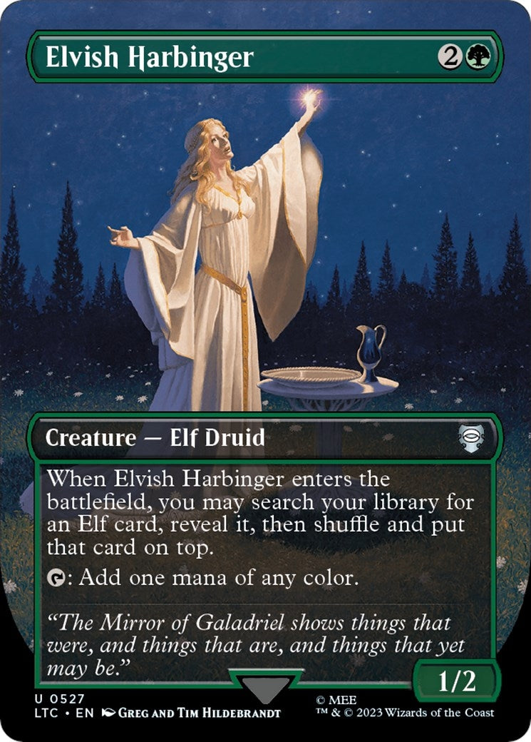 Elvish Harbinger (Borderless) (527) (Commander: The Lord of the Rings: Tales of Middle-earth)