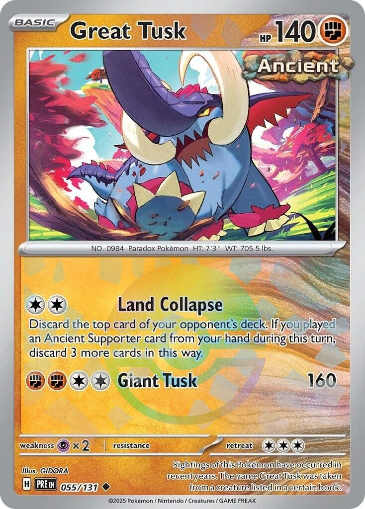 Great Tusk (Poke Ball Pattern) (055/131) (SV: Prismatic Evolutions)