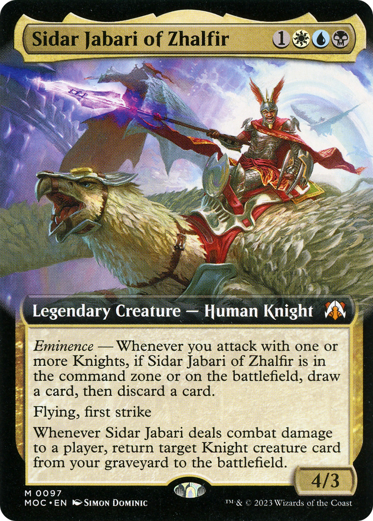Sidar Jabari of Zhalfir (Extended Art) (97) (Commander: March of the Machine)