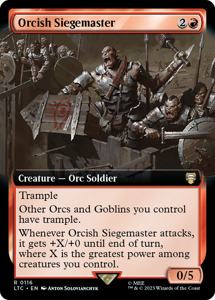 Orcish Siegemaster (Extended Art) (116) (Commander: The Lord of the Rings: Tales of Middle-earth)