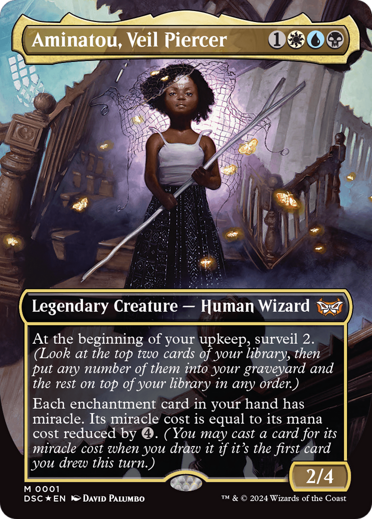 Aminatou, Veil Piercer (Borderless) (1) (Commander: Duskmourn: House of Horror)