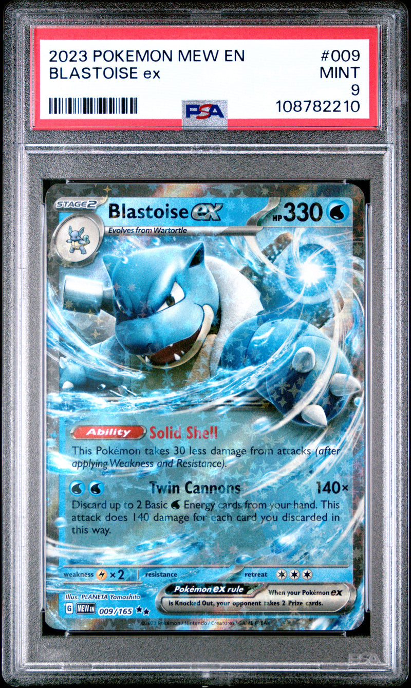 2023 Pokémon Scarlet & Violet 151 #009 Blastoise ex - PSA 9 Mint - Double Rare Holo