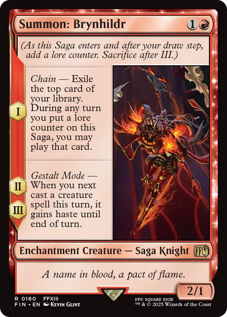 (160) Magic The Gathering Magic: The Gathering - FINAL FANTASY: Promos Single: Summon: Brynhildr Holo Rare (160) Magic The Gathering Magic: The Gathering - FINAL FANTASY: Promos Single: Summon: Brynhildr Holo Rare