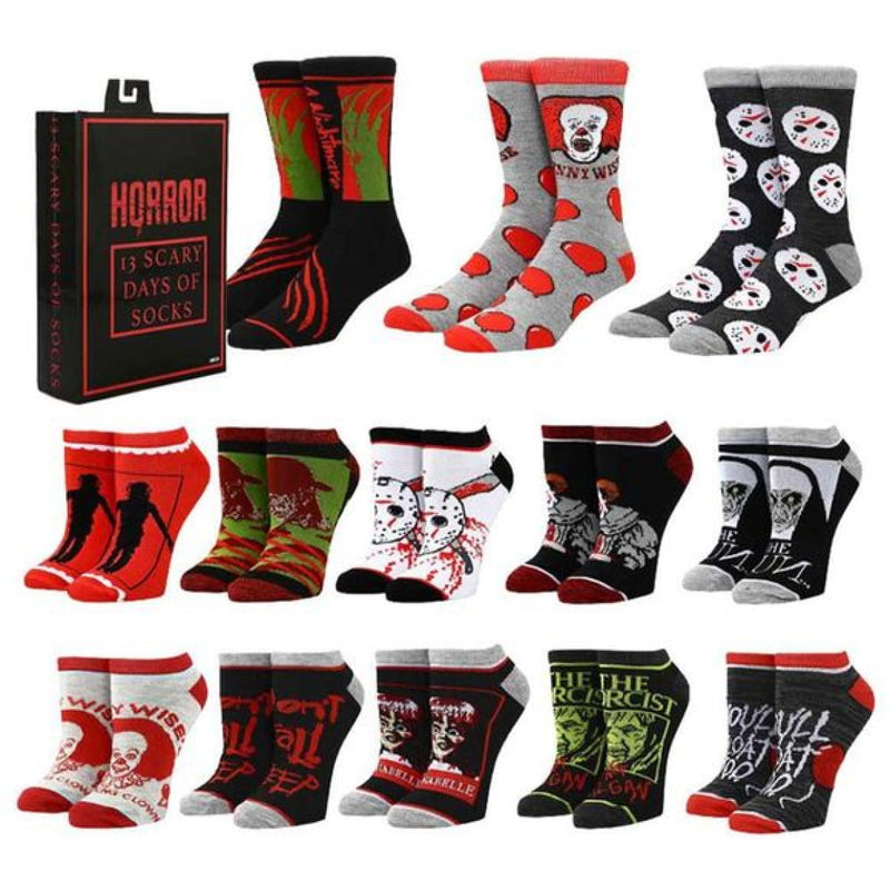 Horror Icons 13 Days Of Scary Socks Box Set Clothing