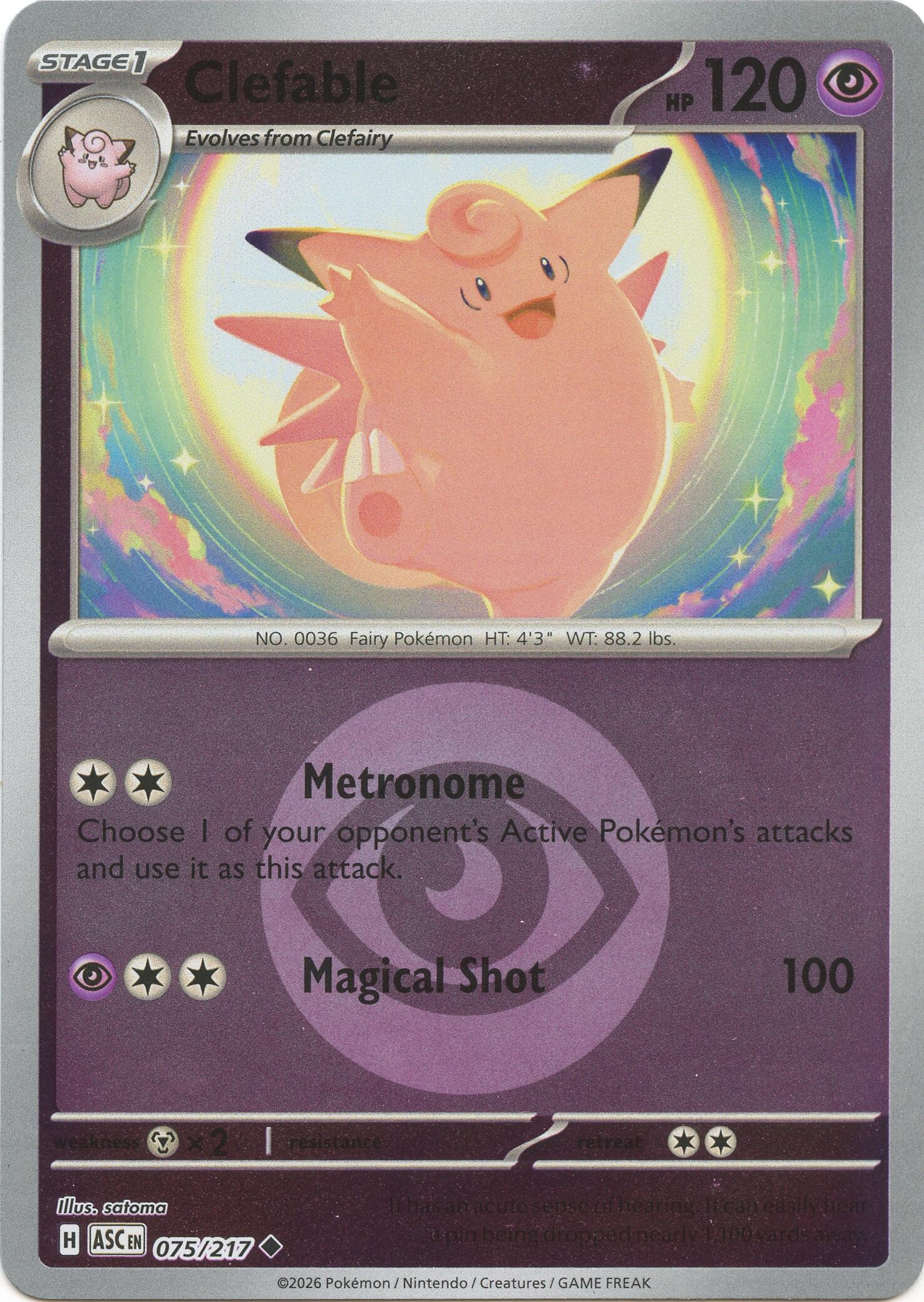 Clefable (Energy Symbol Pattern) (075/217) [ME: Ascended Heroes]