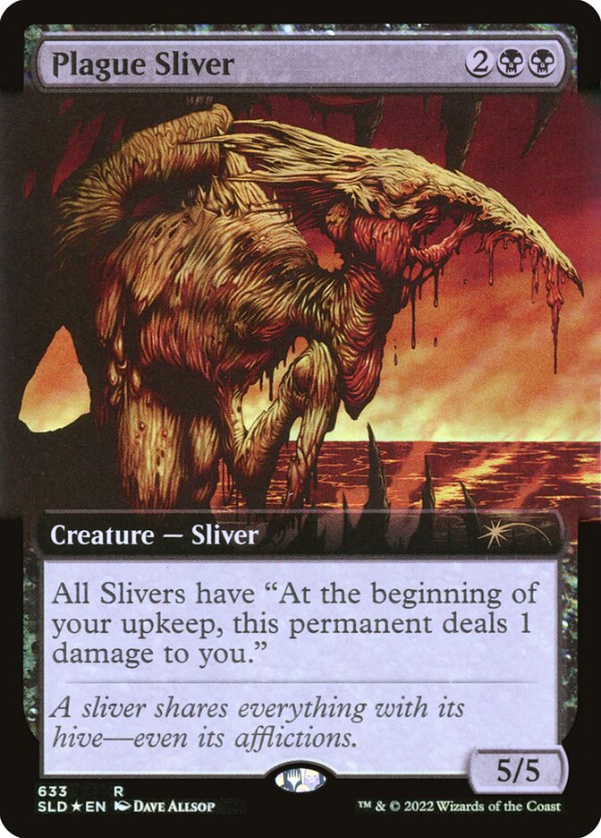 Plague Sliver (Extended Art) (Step-and-Compleat Foil) (633) (Secret Lair Drop Series)