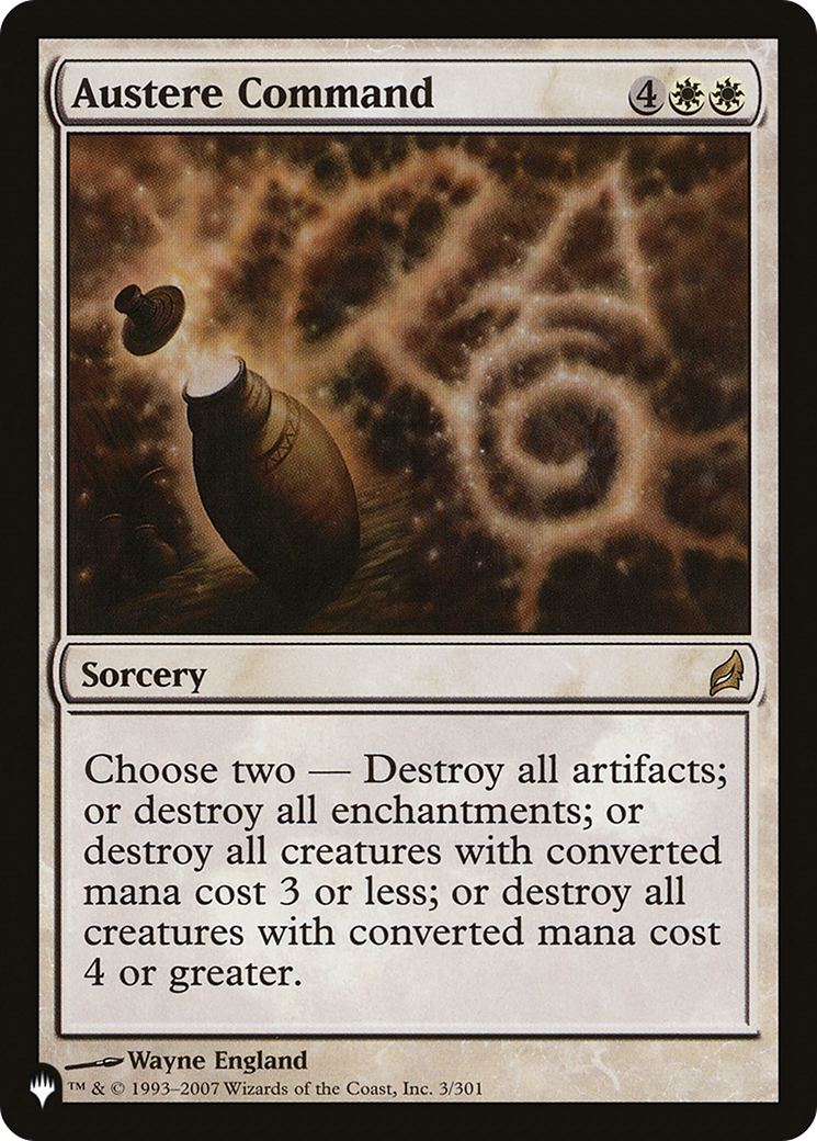 Austere Command (LRW) (3/301) [The List Reprints]