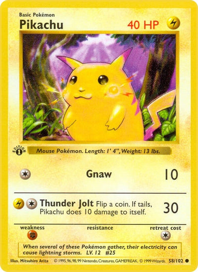 Pikachu (058/102) (Base Set (Shadowless))
