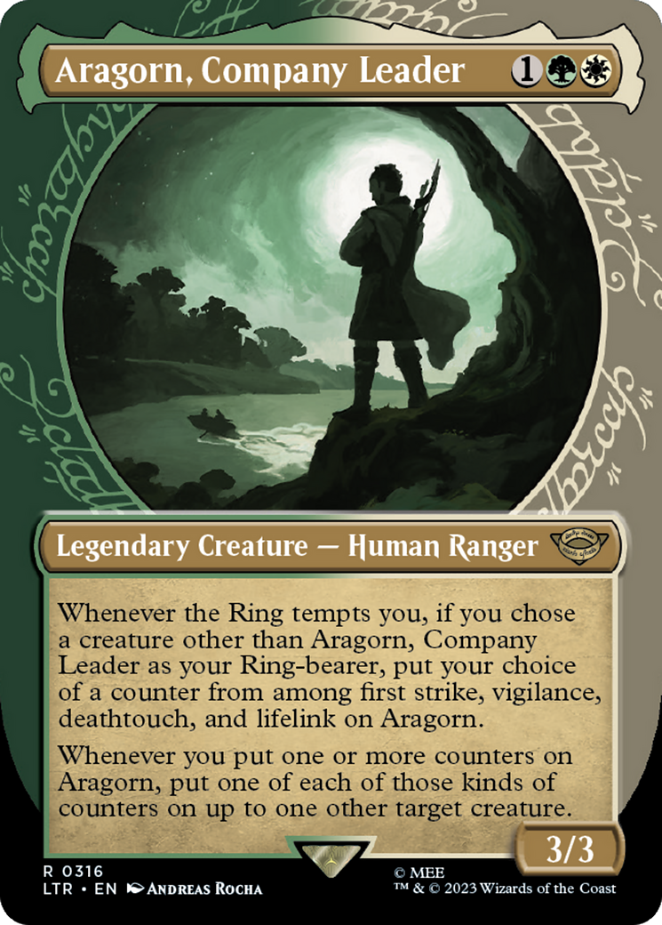 Aragorn, Company Leader (Showcase) (316) [Universes Beyond: The Lord of the Rings: Tales of Middle-earth]
