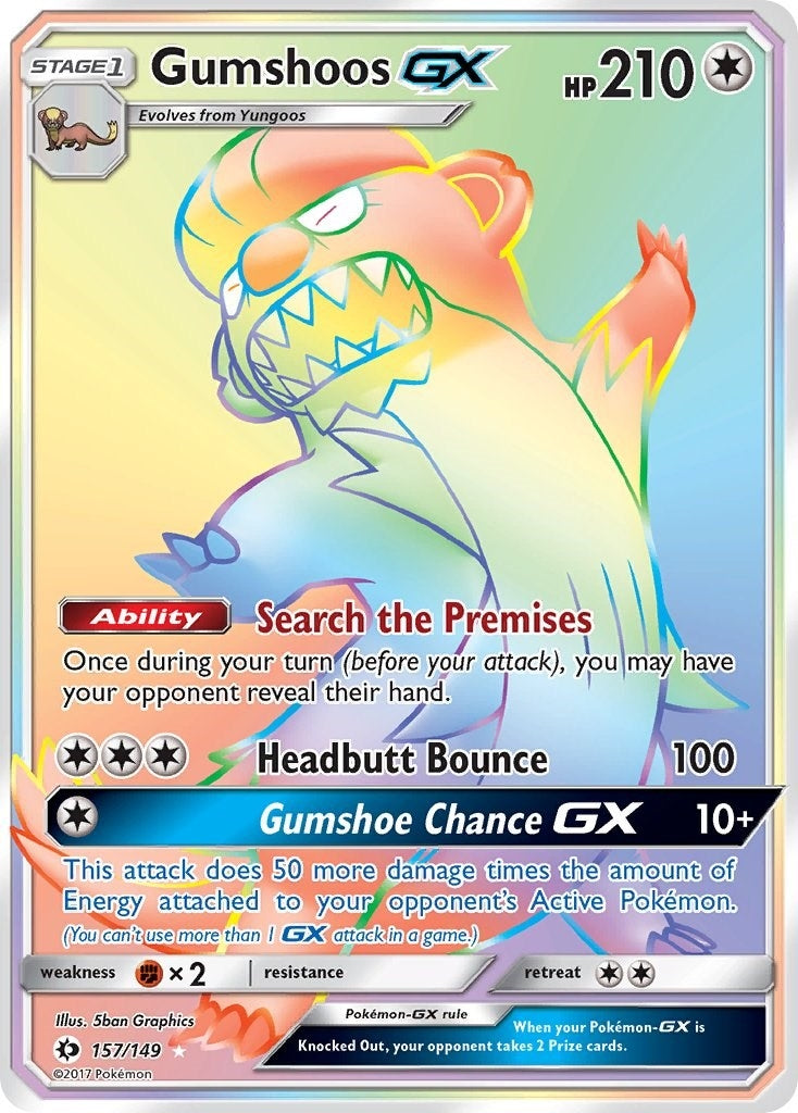 Image for Gumshoos GX (Secret) (157/149) [SM Base Set] - Pokemon