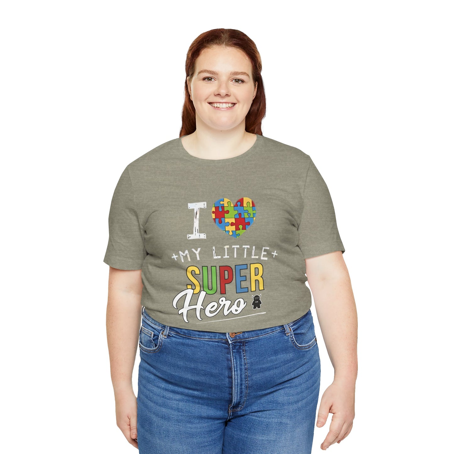 I Love My Little Super Hero Autism Awareness T-Shirt