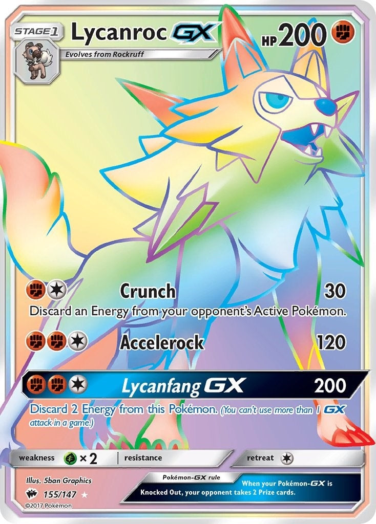 Lycanroc GX (Secret) (155/147) (SM - Burning Shadows)