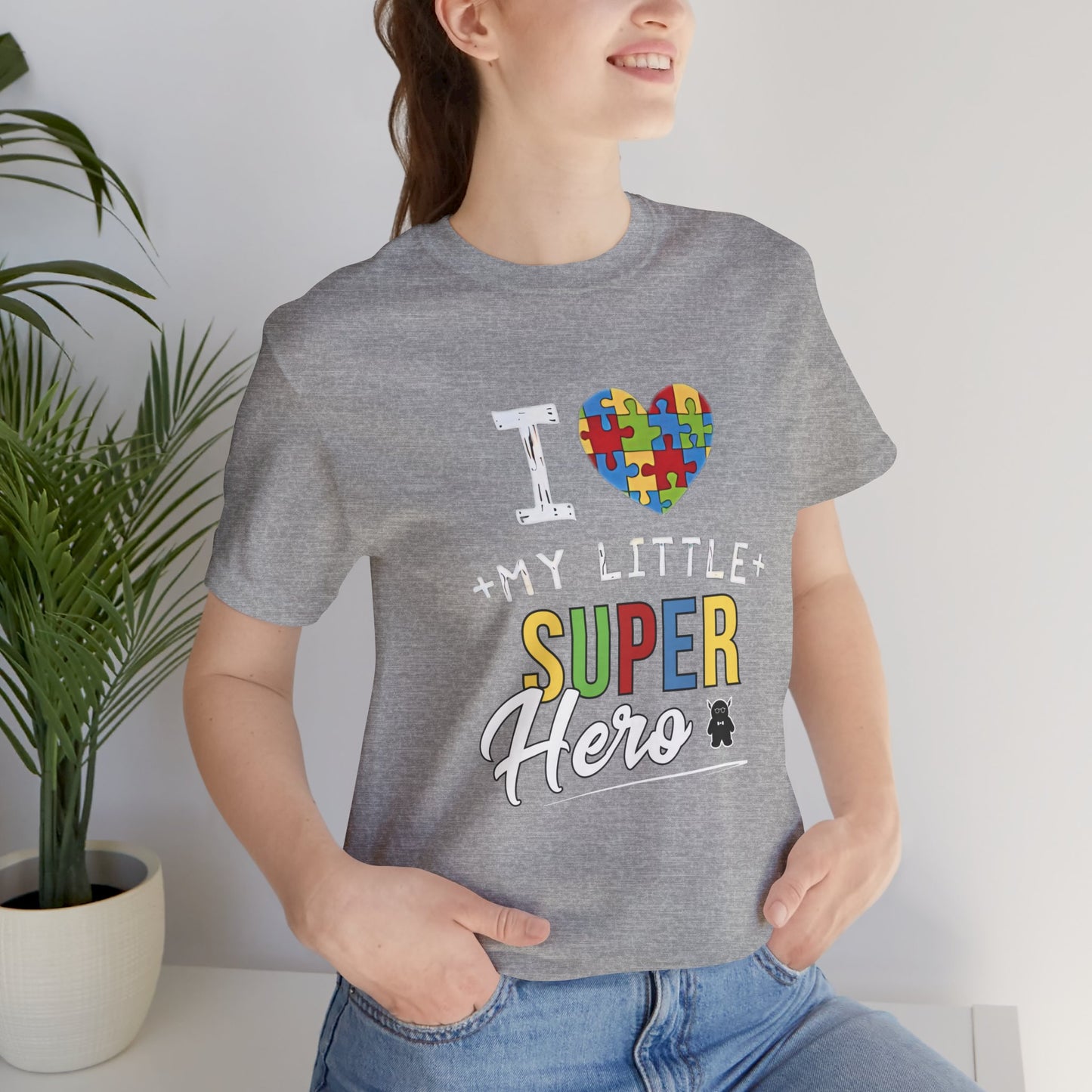 I Love My Little Super Hero Autism Awareness T-Shirt