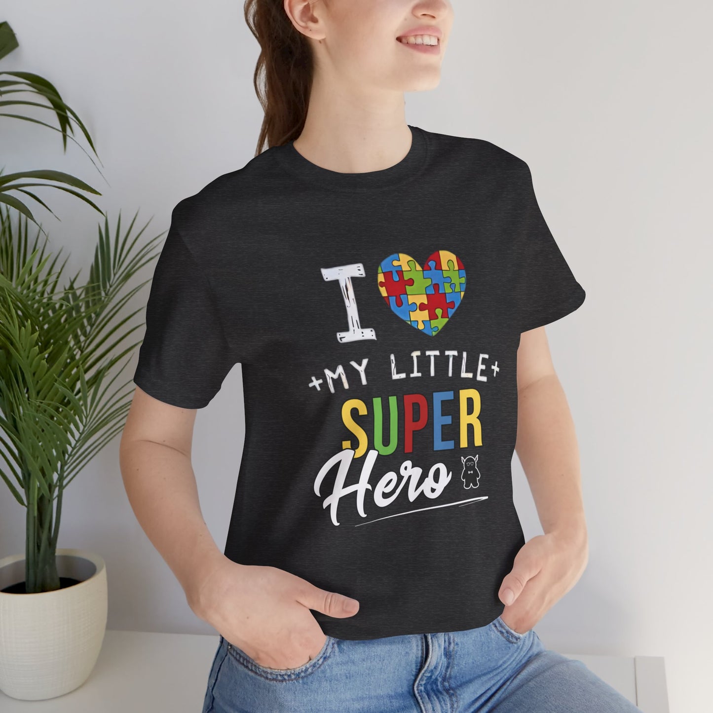 I Love My Little Super Hero Autism Awareness T-Shirt