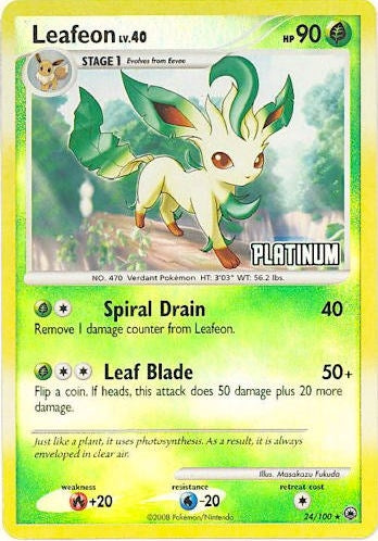 Image for Leafeon - 24/100 [Platinum] (024/100) [Burger King Promos] - Pokemon