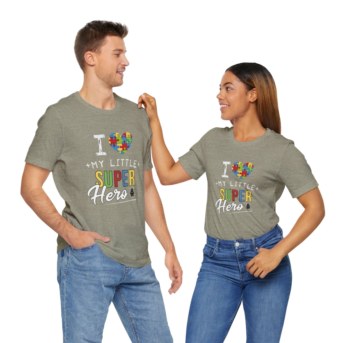 I Love My Little Super Hero Autism Awareness T-Shirt