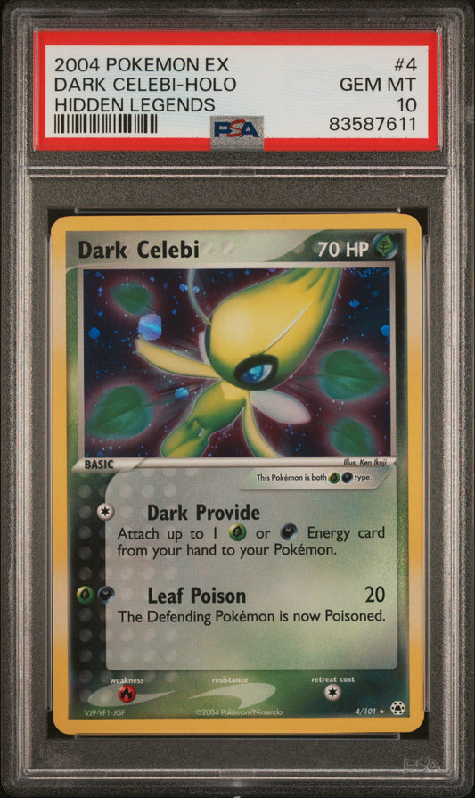 2004 Pokemon Ex Hidden Legends #4 Dark Celebi-Holo Hidden Legends PSA 10