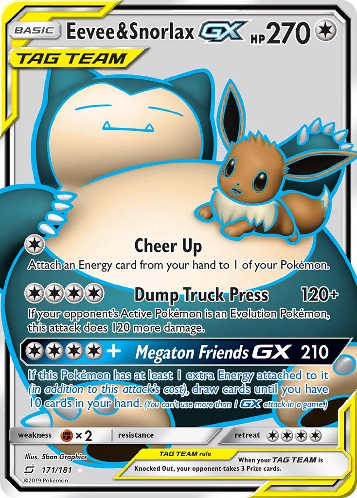 Image for Eevee & Snorlax GX (Full Art) (171/181) [SM - Team Up] - Pokemon