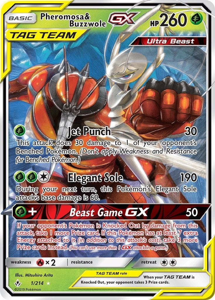 Image for Pheromosa & Buzzwole GX (1/214) [SM - Unbroken Bonds] - Pokemon