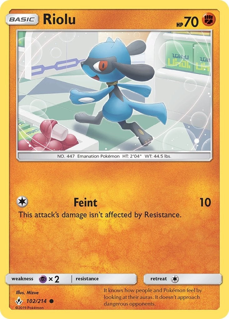 Image for Riolu (102/214) [SM - Unbroken Bonds] - Pokemon