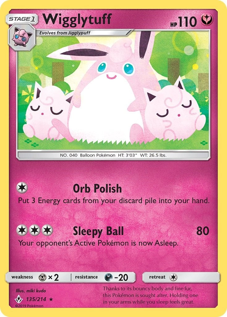 Image for Wigglytuff (135/214) [SM - Unbroken Bonds] - Pokemon