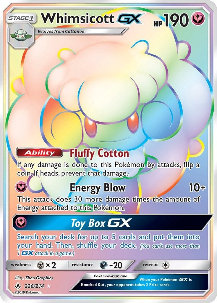 Image for Whimsicott GX (Secret) (226/214) [SM - Unbroken Bonds] - Pokemon