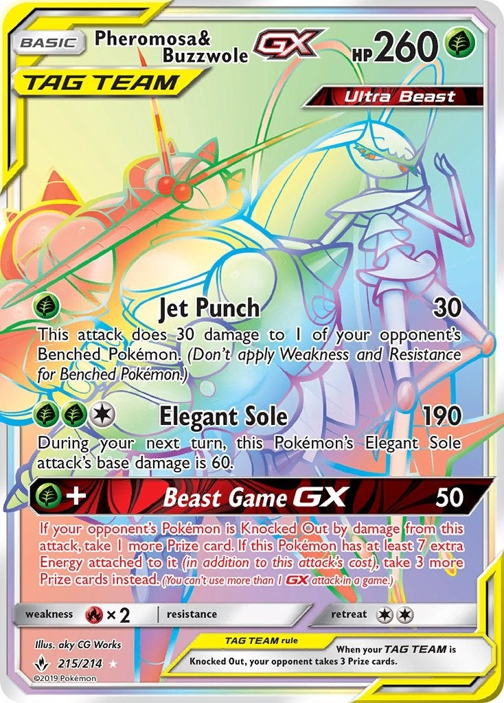 Image for Pheromosa & Buzzwole GX (Secret) (215/214) [SM - Unbroken Bonds] - Pokemon