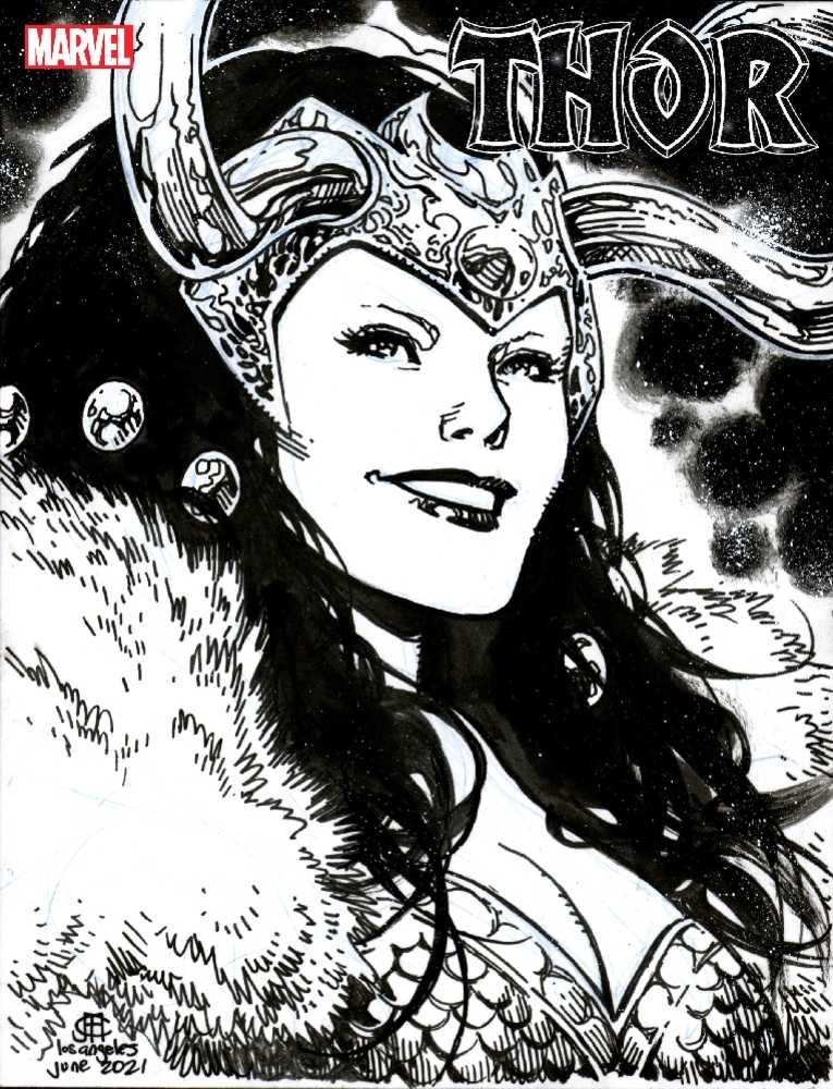 Thor #21 Cheung Headshot Sketch Variant