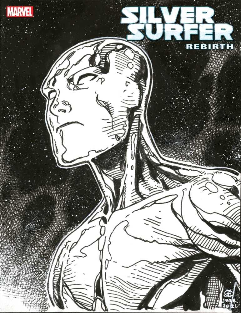 Silver Surfer Rebirth #1 (Of 5) Cheung Headshot Sketch Variant