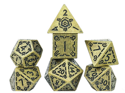 Role Playing Game Dice Set Illusory Metal Gold