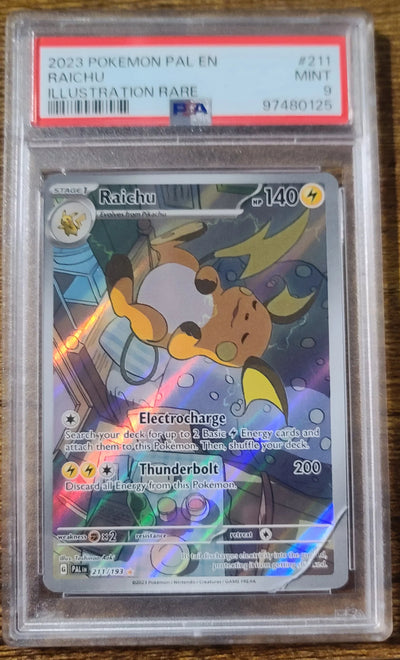 2023 Pokemon Pal En-Paldea Evolved #211 Raichu Illustration Rare PSA 9