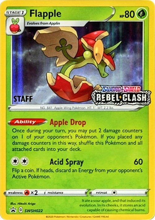 Image for Flapple - SWSH022 (Prerelease) [Staff] (SWSH022) [SWSH: Sword & Shield Promo Cards] - Pokemon