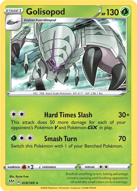 Image for Golisopod (018/189) [SWSH03: Darkness Ablaze] - Pokemon