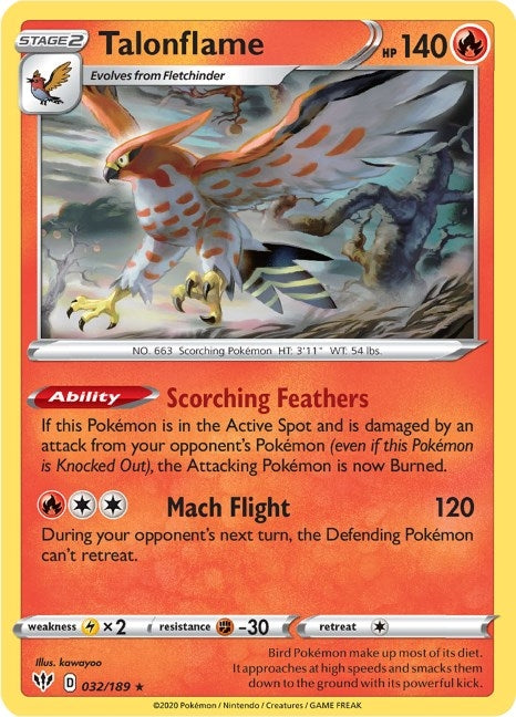 Image for Talonflame (032/189) [SWSH03: Darkness Ablaze] - Pokemon