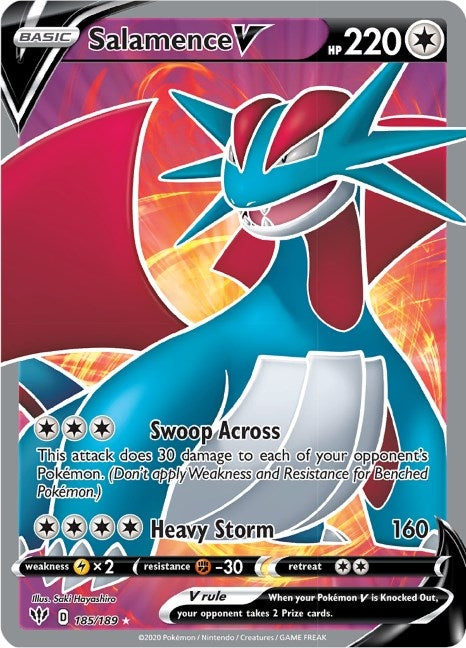 Image for Salamence V (Full Art) (185/189) [SWSH03: Darkness Ablaze] - Pokemon