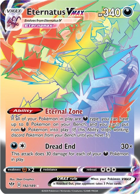 Image for Eternatus VMAX (Secret) (192/189) [SWSH03: Darkness Ablaze] - Pokemon