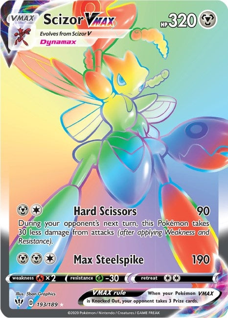 Image for Scizor VMAX (Secret) (193/189) [SWSH03: Darkness Ablaze] - Pokemon