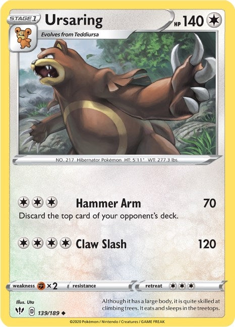 Image for Ursaring (139/189) [SWSH03: Darkness Ablaze] - Pokemon