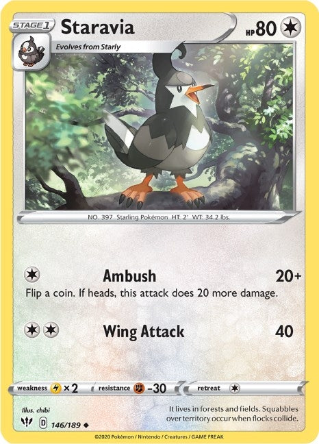 Image for Staravia (146/189) [SWSH03: Darkness Ablaze] - Pokemon