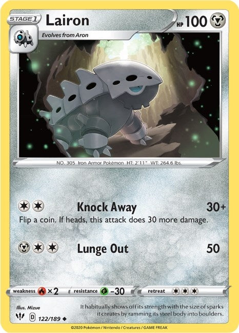Image for Lairon (122/189) [SWSH03: Darkness Ablaze] - Pokemon