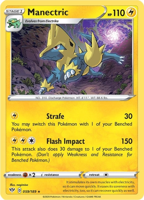 Image for Manectric (059/189) [SWSH03: Darkness Ablaze] - Pokemon