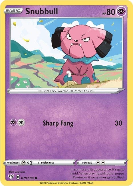 Image for Snubbull (070/189) [SWSH03: Darkness Ablaze] - Pokemon
