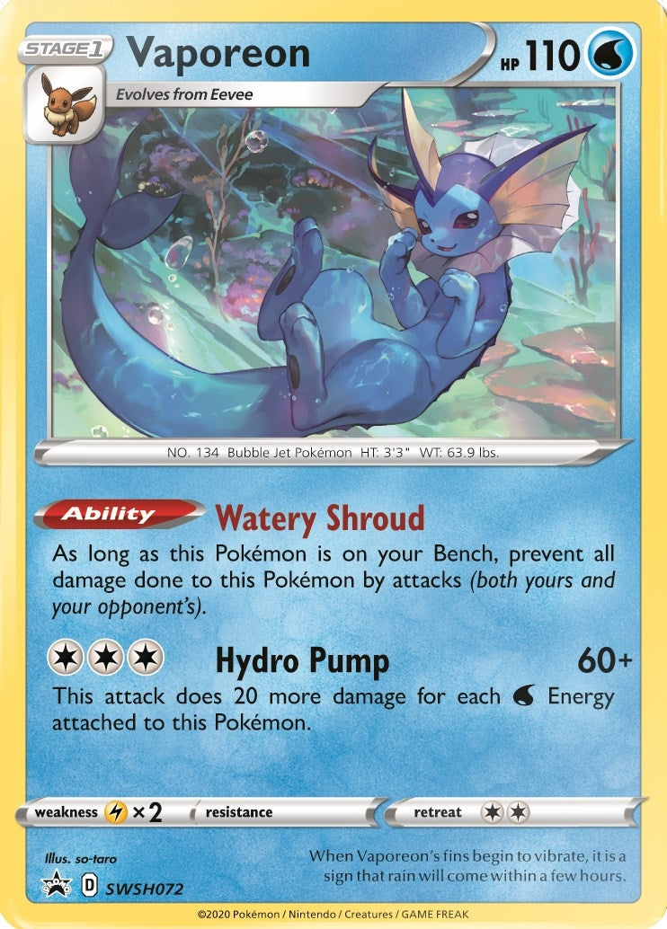 Image for Vaporeon - SWSH072 (SWSH072) [SWSH: Sword & Shield Promo Cards] - Pokemon