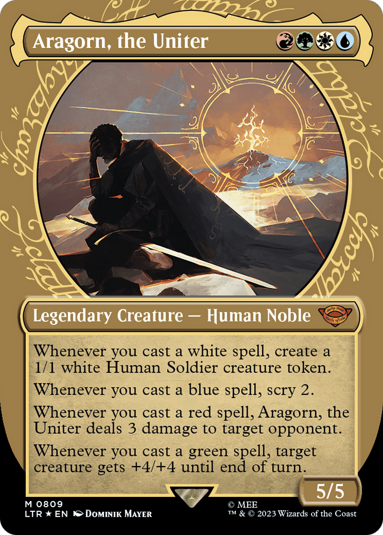 Aragorn, the Uniter (Showcase) (Surge Foil) (809) [Universes Beyond: The Lord of the Rings: Tales of Middle-earth]