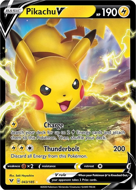 Image for Pikachu V (043/185) [SWSH04: Vivid Voltage] - Pokemon
